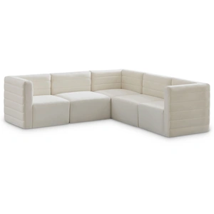 Meridian Furniture Quincy 95-inch 5-Piece Velvet Modular Comfort Sectional