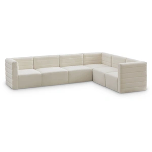 Meridian Furniture Quincy 126-inch 6-Piece Velvet Modular Comfort Sectional