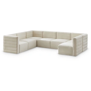 Meridian Furniture Quincy 126-inch 7-Piece Velvet Modular Comfort Sectional