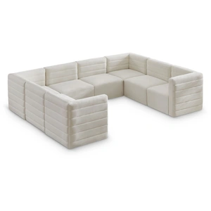 Meridian Furniture Quincy 126-inch 8-Piece Velvet Modular Comfort Sectional