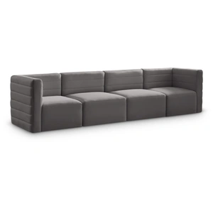 Meridian Furniture Quincy 126-inch Velvet Modular Comfort Sofa
