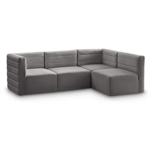 Meridian Furniture Quincy 95-inch 4-Piece Velvet Modular Comfort Sectional