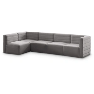Meridian Furniture Quincy 126-inch 5-Piece Velvet Modular Comfort Sectional