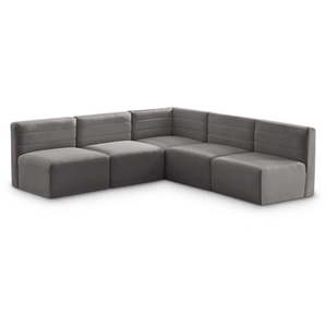 Meridian Furniture Quincy 95-inch 5-Piece Velvet Modular Comfort Armless Sectional