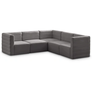 Meridian Furniture Quincy 95-inch 5-Piece Velvet Modular Comfort Sectional