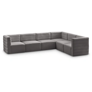 Meridian Furniture Quincy 126-inch 6-Piece Velvet Modular Comfort Sectional