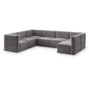 Meridian Furniture Quincy 126-inch 7-Piece Velvet Modular Comfort Sectional