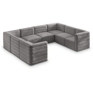 Meridian Furniture Quincy 126-inch 8-Piece Velvet Modular Comfort Sectional