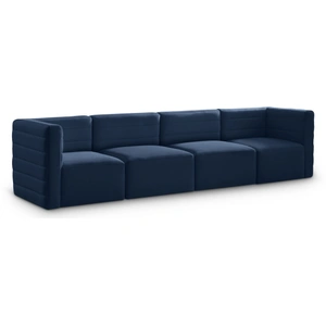 Meridian Furniture Quincy 126-inch Velvet Modular Comfort Sofa