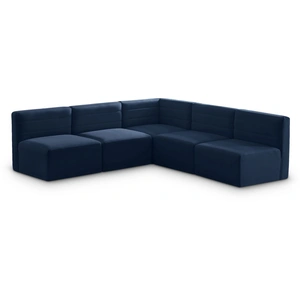 Meridian Furniture Quincy 95-inch 5-Piece Velvet Modular Comfort Armless Sectional