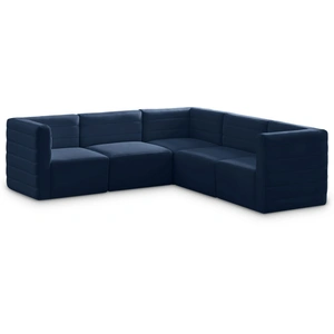 Meridian Furniture Quincy 95-inch 5-Piece Velvet Modular Comfort Sectional