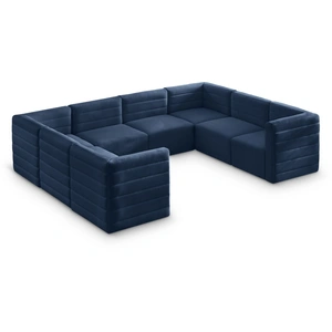 Meridian Furniture Quincy 126-inch 8-Piece Velvet Modular Comfort Sectional