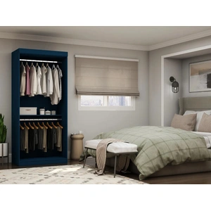 Manhattan Comfort Mulberry 35.9-inch Open Double Hanging Wardrobe Closet w/2 Hanging Rods 