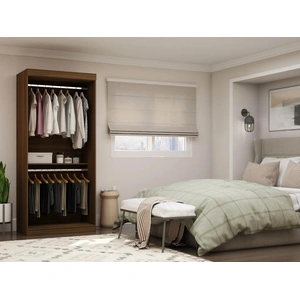 Manhattan Comfort Mulberry 35.9-inch Open Double Hanging Wardrobe Closet w/2 Hanging Rods 