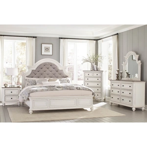 Homelegance Baylesford Tufted Bedroom Set, Antique White