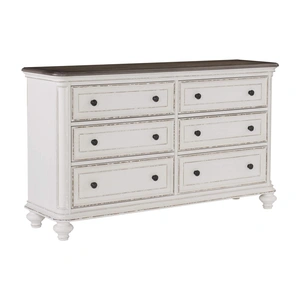 Homelegance Baylesford 6 Drawer Wood/Wood Veneer Dresser, Antique White