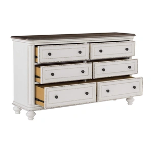 Homelegance Baylesford 6 Drawer Wood/Wood Veneer Dresser, Antique White