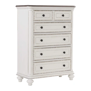 Homelegance Baylesford 5 Drawer Wood/Wood Veneer Chest, Antique White