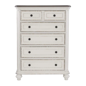 Homelegance Baylesford 5 Drawer Wood/Wood Veneer Chest, Antique White