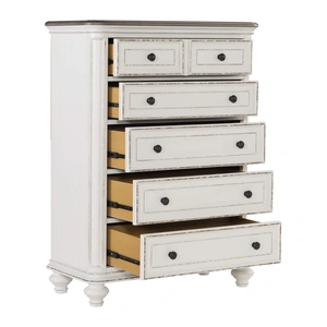 Homelegance Baylesford 5 Drawer Wood/Wood Veneer Chest, Antique White