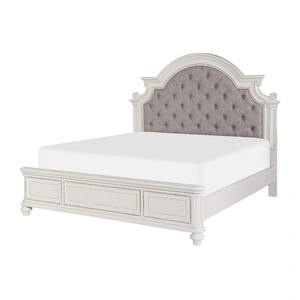 Homelegance Baylesford Tufted Bed, Antique White