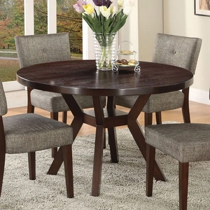 ACME Drake Wood Round Dining Table, Espresso
