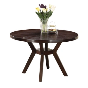 ACME Drake Wood Round Dining Room Set, Espresso