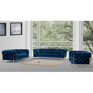Beverly Hills Furniture Chester Fabric Living Room Set, Blue