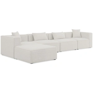 Meridian Furniture Cube 144-inch 5-Piece Linen Fabric Modular Sectional