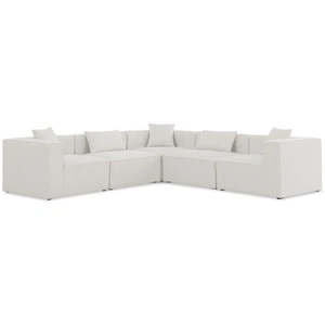 Meridian Furniture Cube 108-inch 5-Piece Linen Fabric Modular Sectional