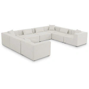 Meridian Furniture Cube 144-inch 8-Piece Linen Fabric Modular Sectional