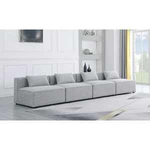Meridian Furniture Cube 144-inch Linen Fabric Modular Armless Sofa