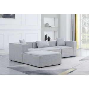 Meridian Furniture Cube 108-inch 4-Piece Linen Fabric Modular Sectional
