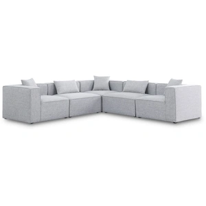 Meridian Furniture Cube 108-inch 5-Piece Linen Fabric Modular Sectional