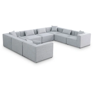 Meridian Furniture Cube 144-inch 8-Piece Linen Fabric Modular Sectional