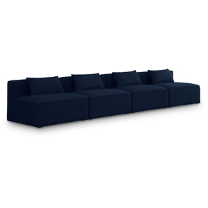 Meridian Furniture Cube 144-inch Linen Fabric Modular Armless Sofa