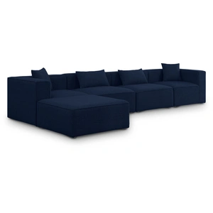 Meridian Furniture Cube 144-inch 5-Piece Linen Fabric Modular Sectional