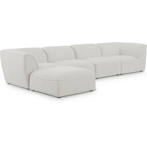 Meridian Furniture Miramar 142-inch 5-Piece Linen Fabric Modular Sectional Sofa