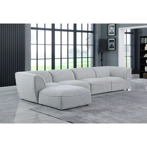 Meridian Furniture Miramar 142-inch 5-Piece Linen Fabric Modular Sectional Sofa