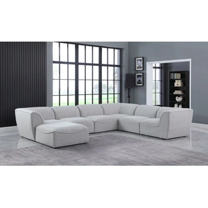 Meridian Furniture Miramar 142-inch 7-Piece Linen Fabric Modular Sectional Sofa