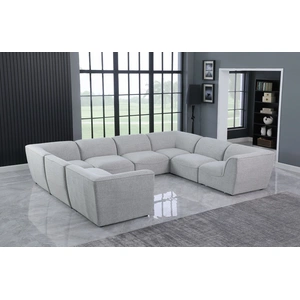 Meridian Furniture Miramar 142-inch 8-Piece Linen Fabric Modular Sectional Sofa
