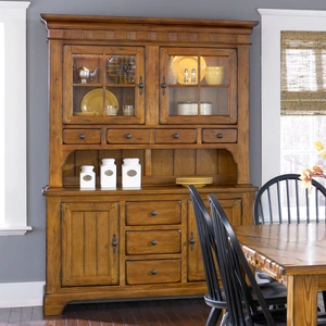 Liberty Furniture Treasures Large Extendable Dining Set - Rustic Oak, Rustic Oak