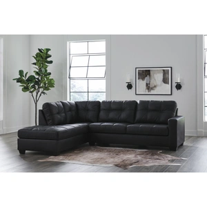 Ashley Furniture Barlin Mills Faux Leather Left Arm Facing 2-Piece Sectional w/Chaise, Carbon