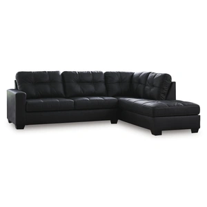 Ashley Furniture Barlin Mills Faux Leather Right Arm Facing 2-Piece Sectional w/Chaise, Carbon