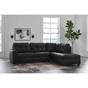 Ashley Furniture Barlin Mills Faux Leather Right Arm Facing 2-Piece Sectional w/Chaise, Carbon