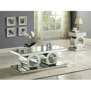 Meridian Furniture Jocelyn 48-inch Rectangular Mirrored Coffee Table