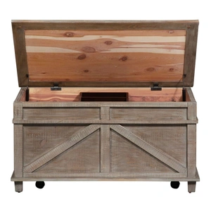 Liberty Furniture Parkland Falls Wood Storage Trunk, Weathered Taupe