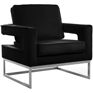 Meridian Furniture Noah Velvet Accent Chair with Chrome Iron Base