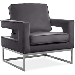 Meridian Furniture Noah Velvet Accent Chair with Chrome Iron Base