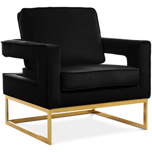 Meridian Furniture Noah Velvet Accent Chair with Gold Stainless Steel Base